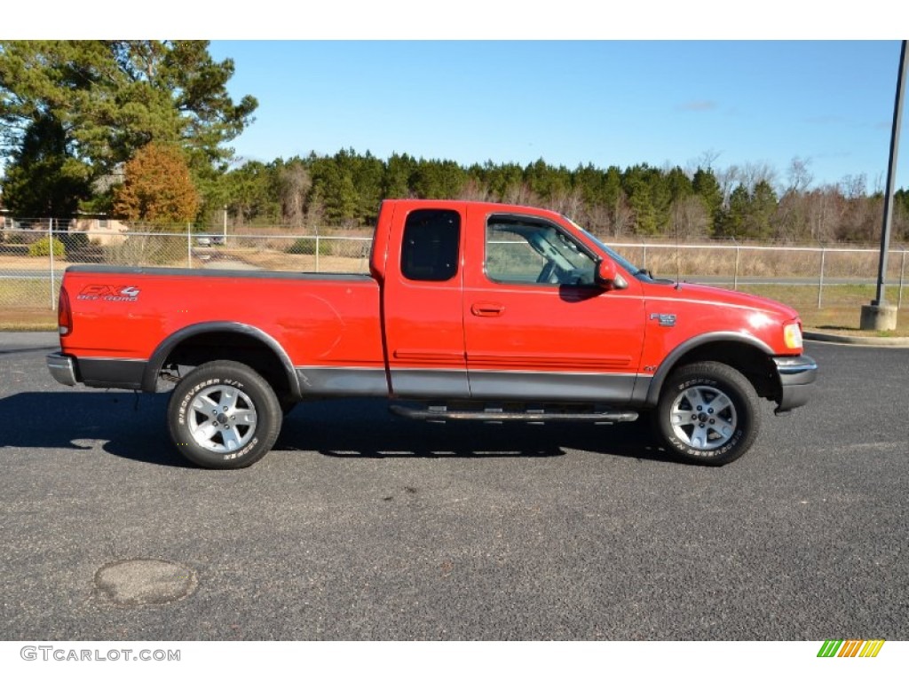 Bright Red 2002 Ford F150 FX4 SuperCab 4x4 Exterior Photo #77003124