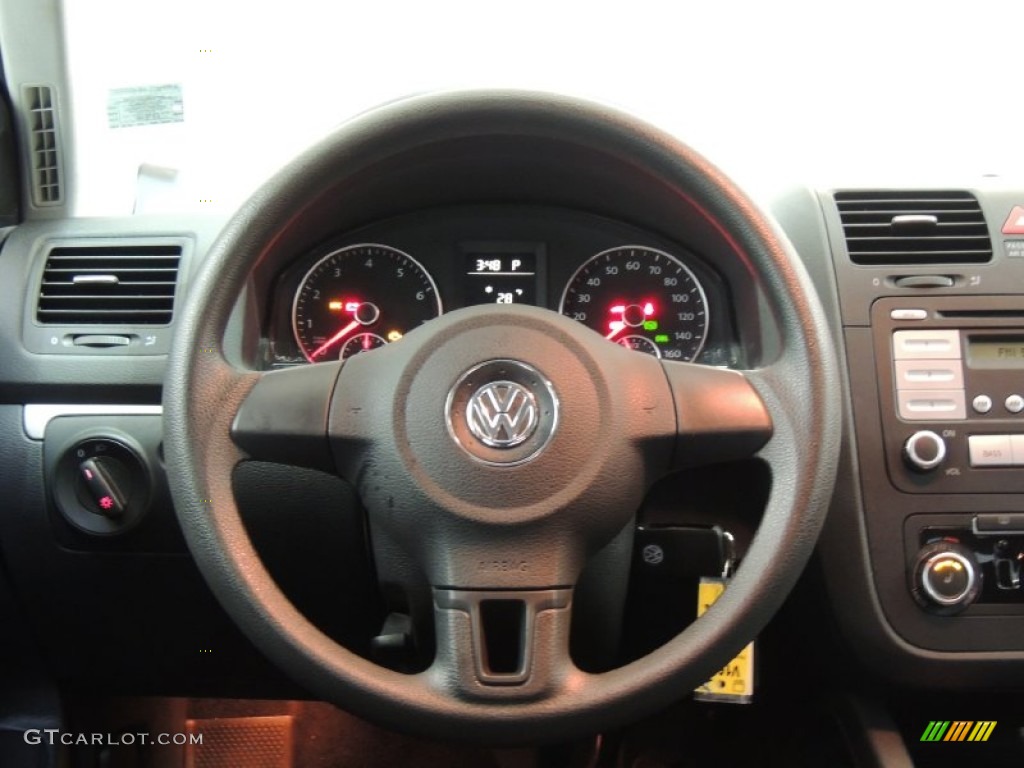 2010 Volkswagen Jetta S Sedan Titan Black Steering Wheel Photo #77004585