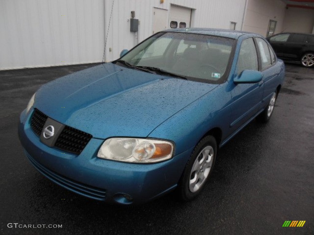 2004 Sentra 1.8 - Vibrant Blue / Taupe photo #2