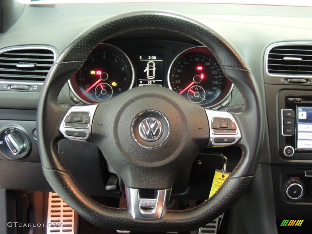 2010 Volkswagen GTI 2 Door Interlagos Plaid Cloth Steering Wheel Photo #77005144