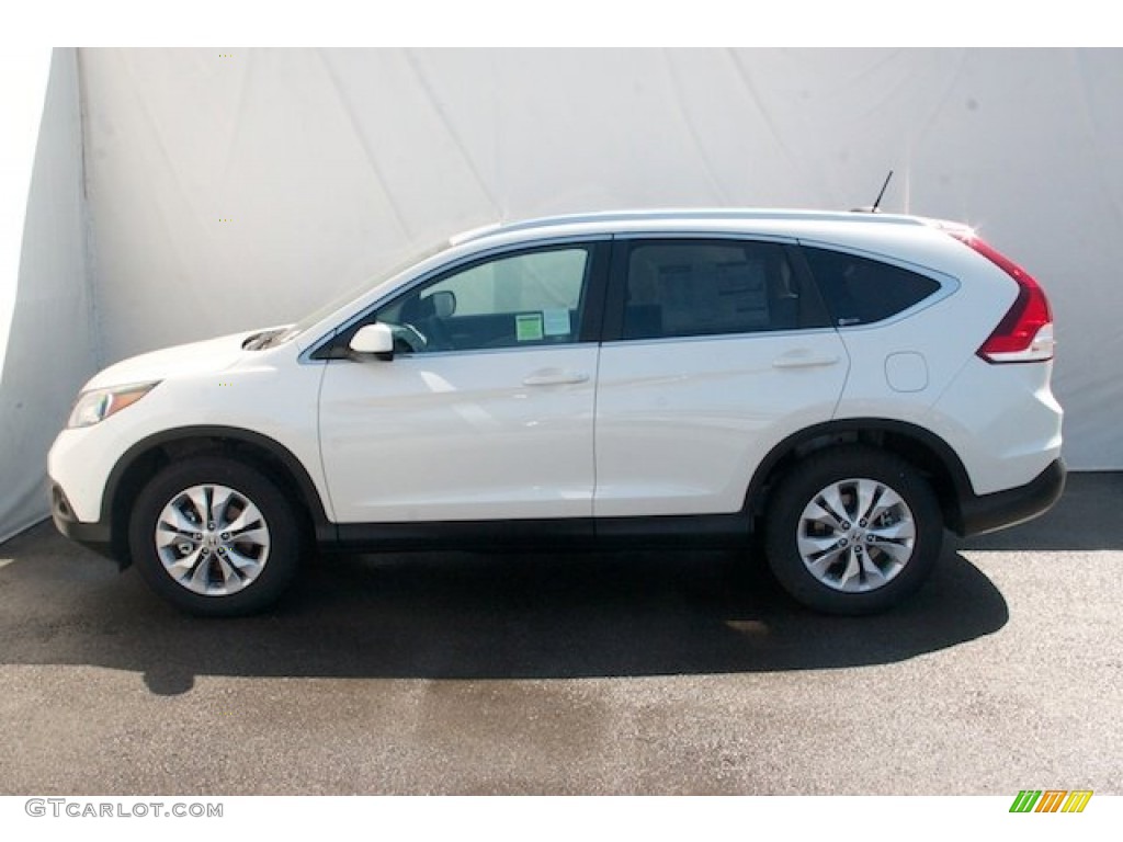 2013 CR-V EX - White Diamond Pearl / Beige photo #4