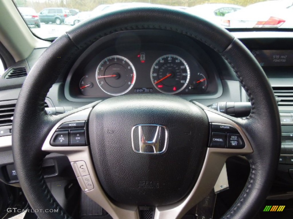 2011 Honda Accord EX-L V6 Sedan Black Steering Wheel Photo #77005909
