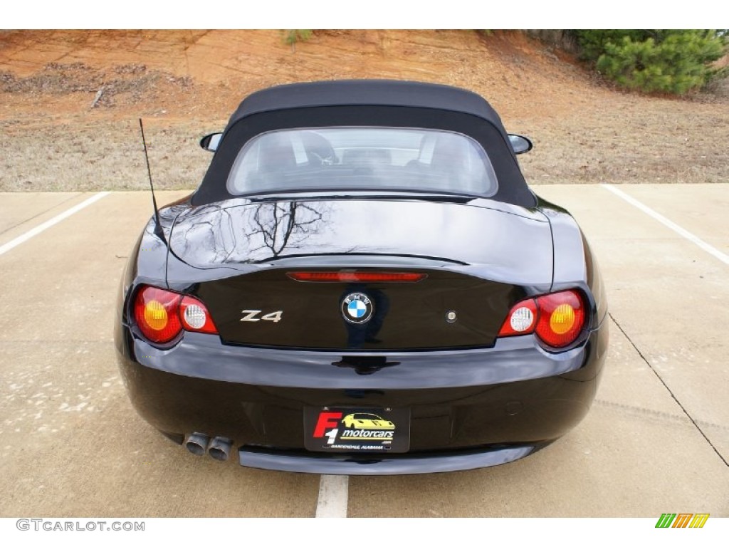 2004 Z4 3.0i Roadster - Black Sapphire Metallic / Dream Red/Black photo #6