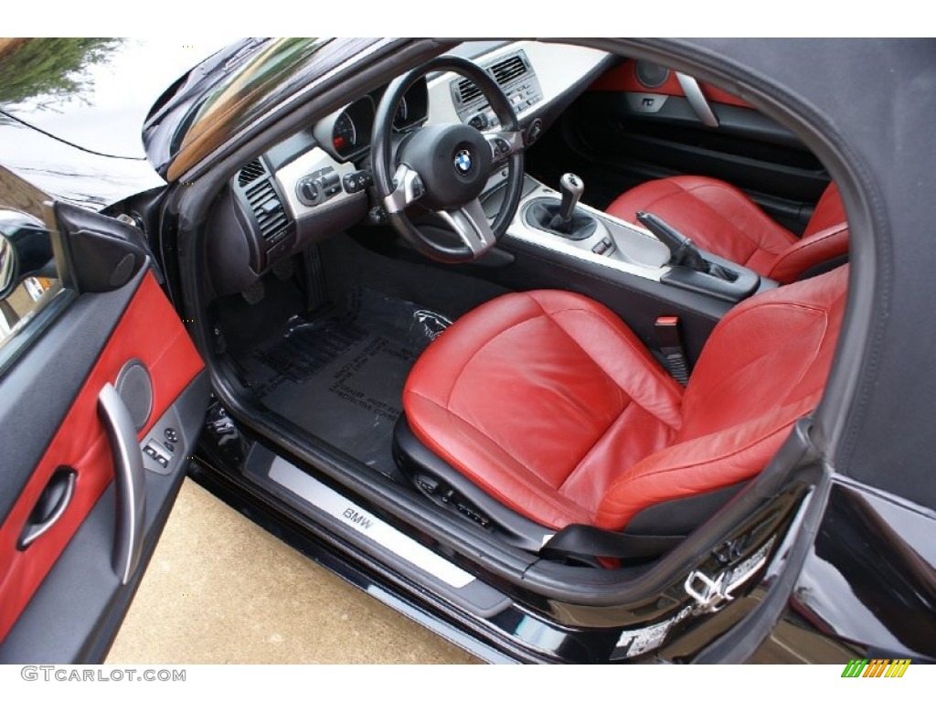 Dream Red/Black Interior 2004 BMW Z4 3.0i Roadster Photo #77007294