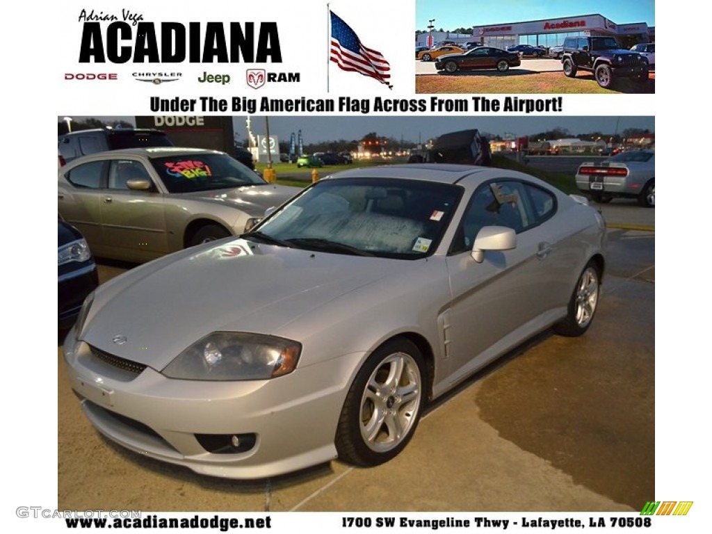 2006 Tiburon GT - Sterling Silver Metallic / Black/Red photo #1