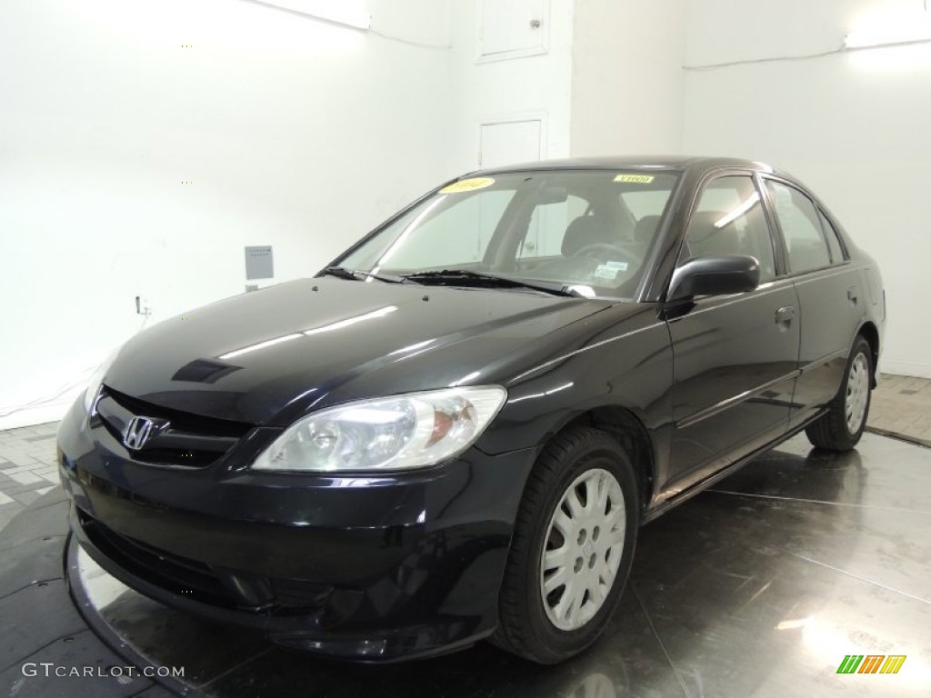Nighthawk Black Pearl 2004 Honda Civic LX Sedan Exterior Photo #77009153