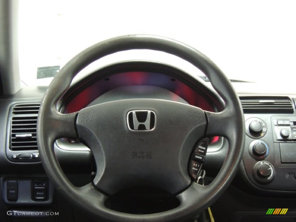 2004 Honda Civic LX Sedan Gray Steering Wheel Photo #77009401