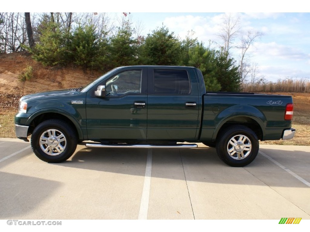 2008 F150 Lariat SuperCrew 4x4 - Forest Green Metallic / Tan photo #1