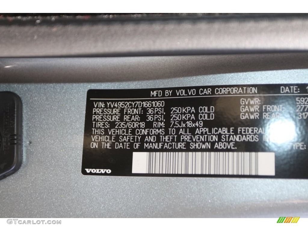 2013 Volvo XC90 3.2 Info Tag Photo #77012274