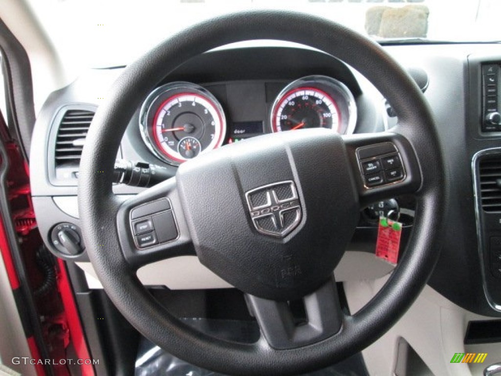 2012 Dodge Grand Caravan SXT Black/Light Graystone Steering Wheel Photo #77012763