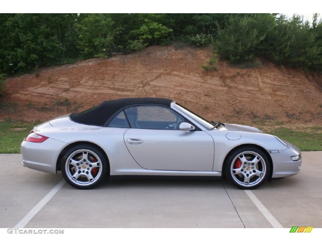 2008 911 Carrera 4S Cabriolet - Arctic Silver Metallic / Black photo #3