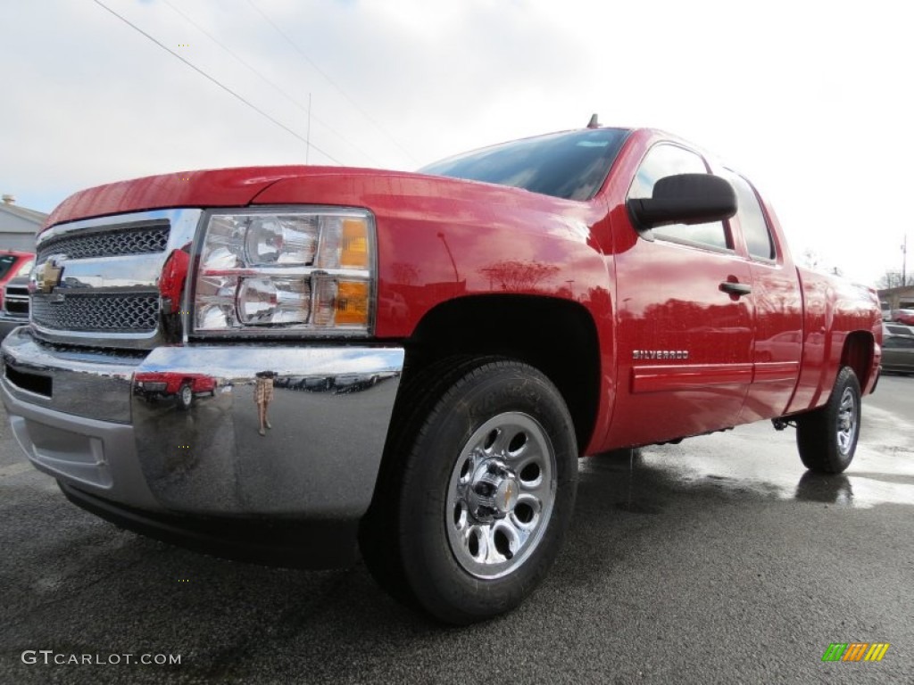 2013 Silverado 1500 LS Extended Cab - Victory Red / Dark Titanium photo #3