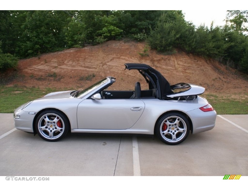 2008 911 Carrera 4S Cabriolet - Arctic Silver Metallic / Black photo #4