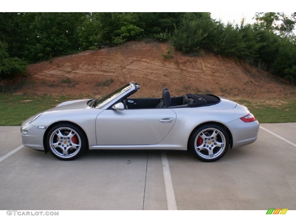 2008 911 Carrera 4S Cabriolet - Arctic Silver Metallic / Black photo #5