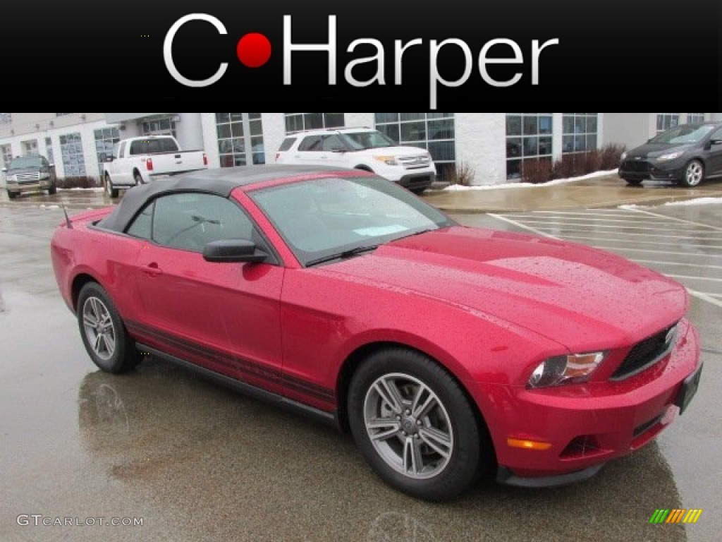 2012 Mustang V6 Premium Convertible - Red Candy Metallic / Charcoal Black photo #1