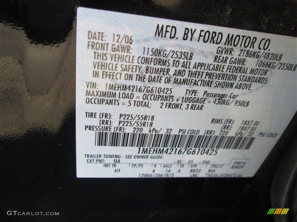 2007 Montego Premier - Black / Shale photo #19