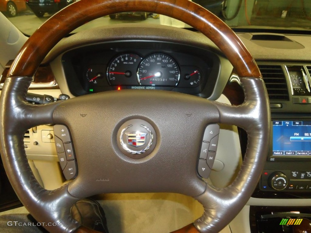2008 Cadillac DTS Performance Shale/Cocoa Steering Wheel Photo #77017308