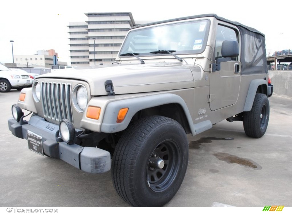 2004 Wrangler Unlimited 4x4 - Light Khaki Metallic / Dark Slate Gray photo #3