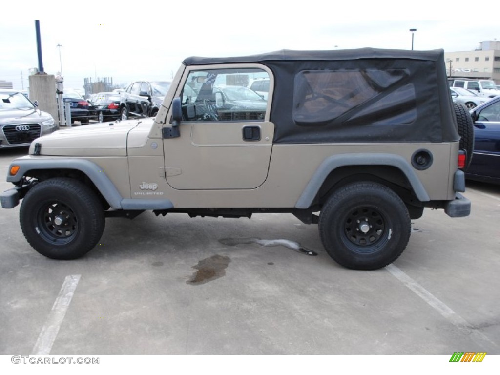 Light Khaki Metallic 2004 Jeep Wrangler Unlimited 4x4 Exterior Photo #77017858