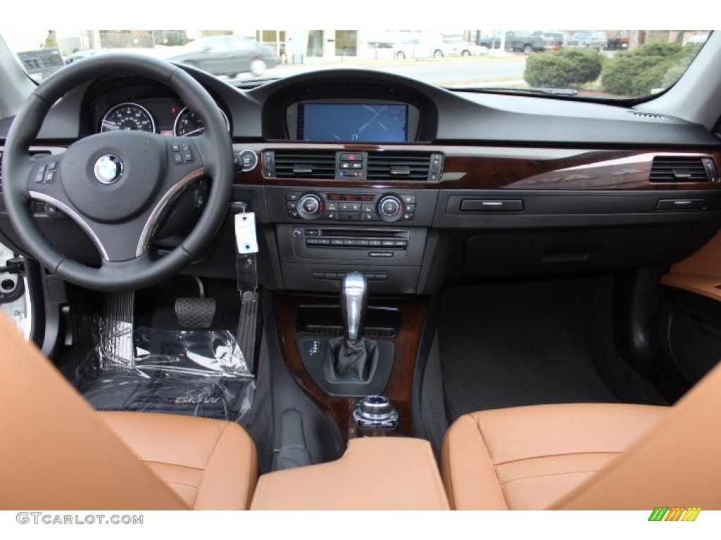 2012 BMW 3 Series 328i xDrive Coupe Saddle Brown Dashboard Photo #77017911