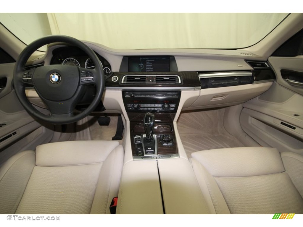2009 BMW 7 Series 750Li Sedan Oyster Nappa Leather Dashboard Photo #77017914