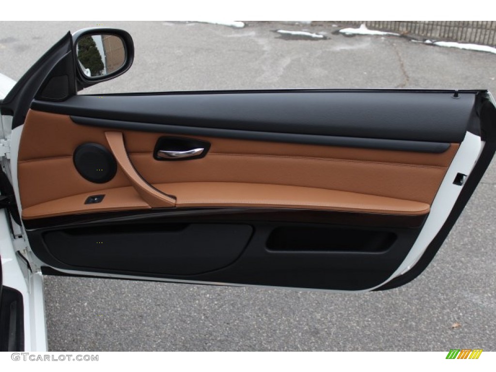2012 BMW 3 Series 328i xDrive Coupe Saddle Brown Door Panel Photo #77018099