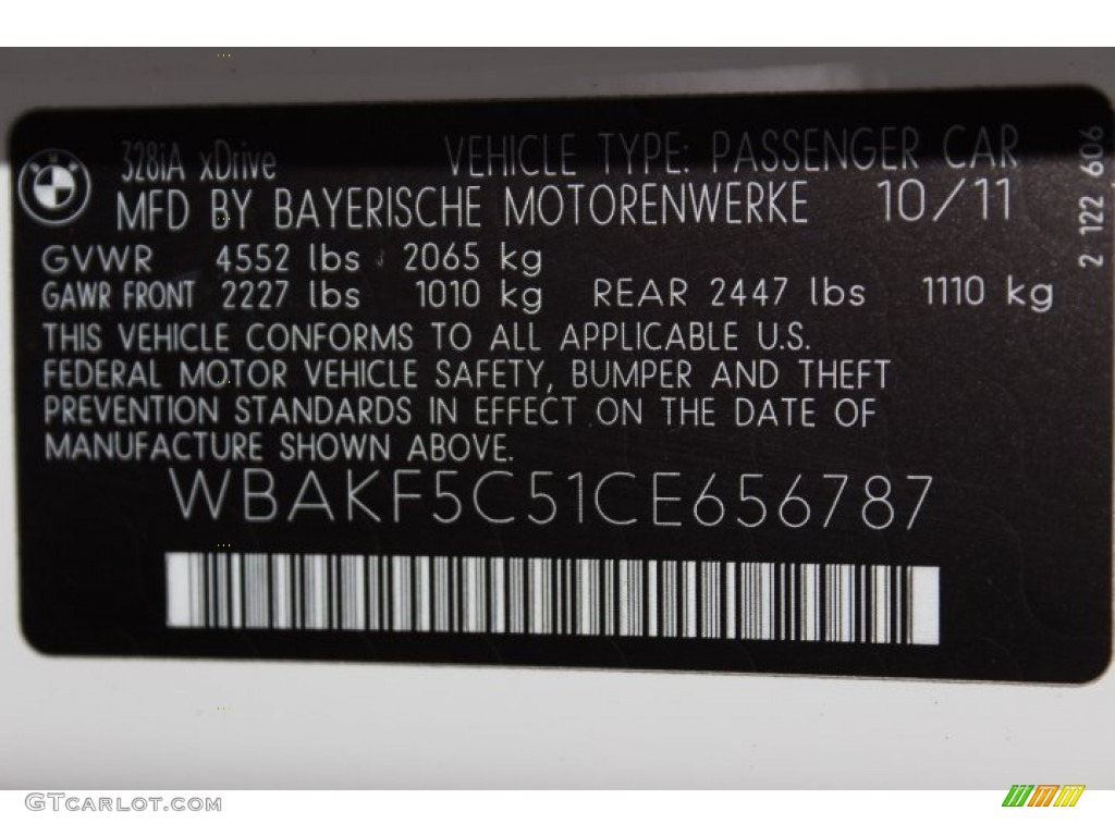 2012 BMW 3 Series 328i xDrive Coupe Info Tag Photo #77018274