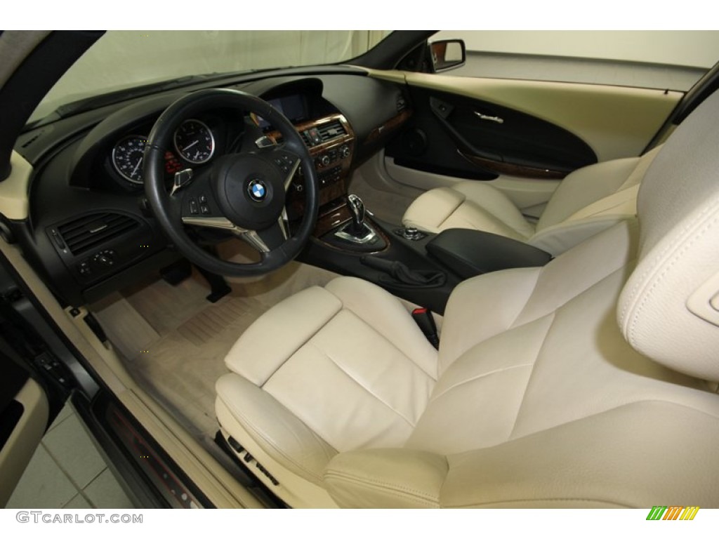 Cream Beige Dakota Leather Interior 2009 BMW 6 Series 650i Coupe Photo #77019054