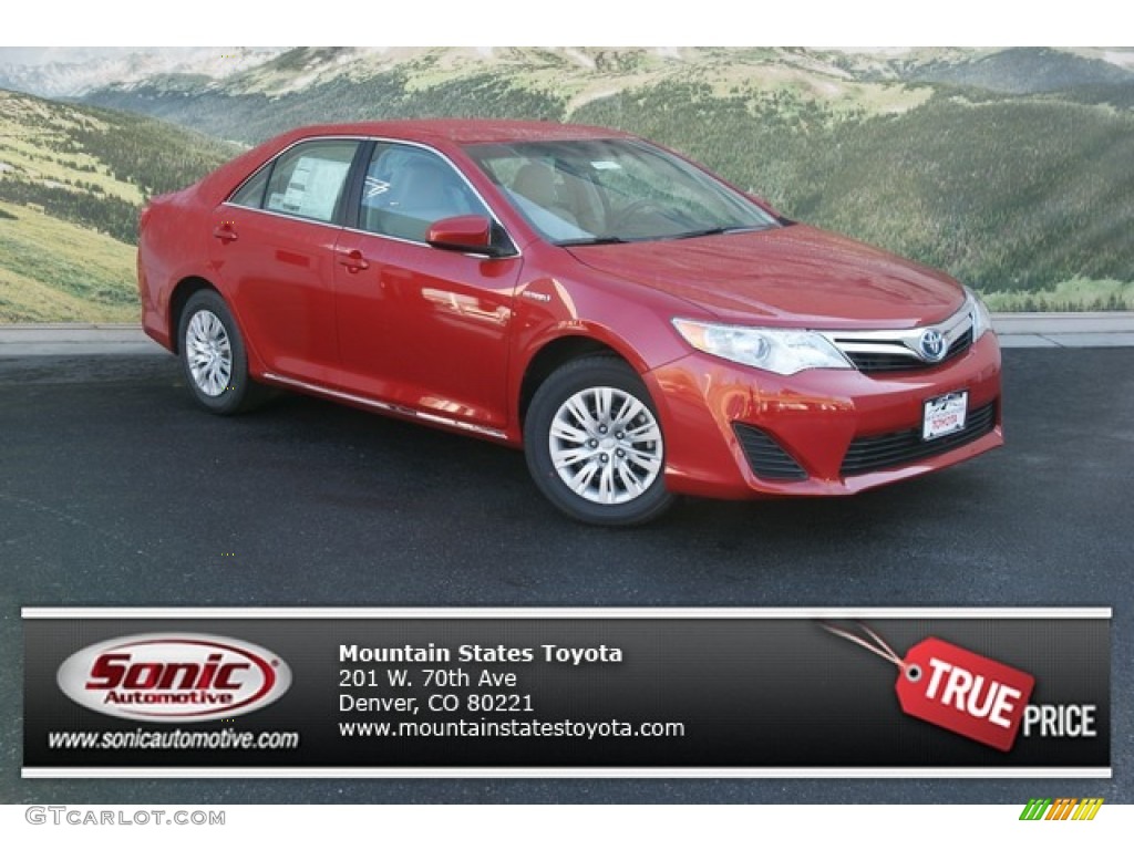 2013 Camry Hybrid LE - Barcelona Red Metallic / Ivory photo #1
