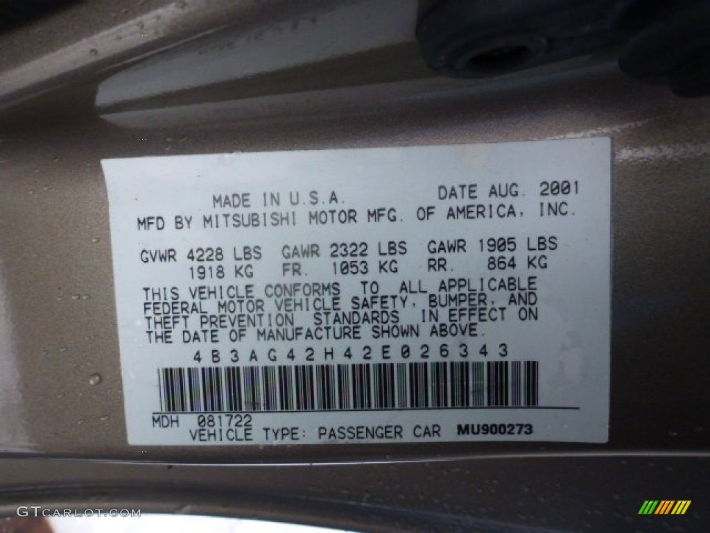2002 Dodge Stratus SE Coupe Info Tag Photo #77022349