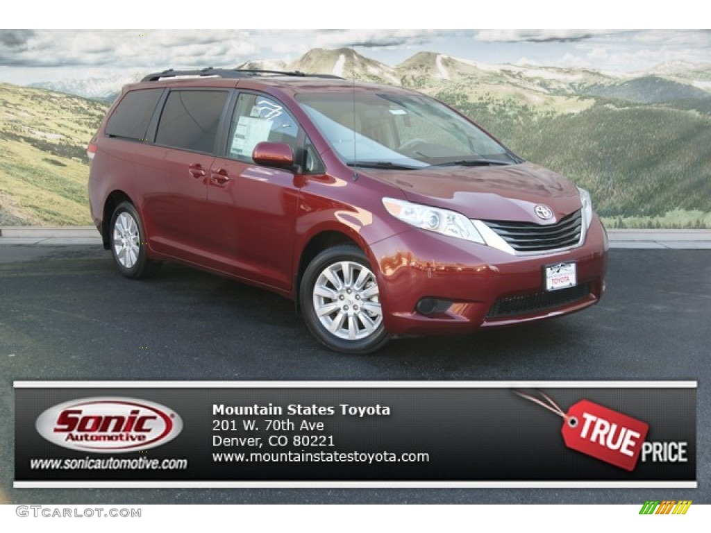 2013 Sienna LE AWD - Salsa Red Pearl / Light Gray photo #1