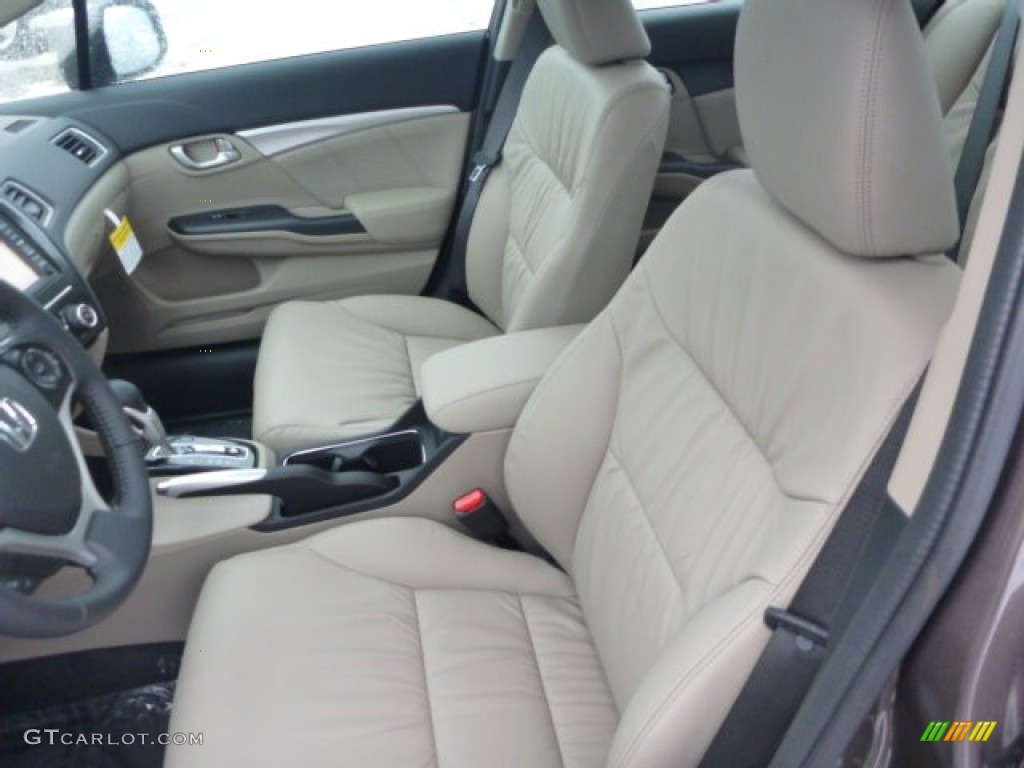 Beige Interior 2013 Honda Civic EX-L Sedan Photo #77022948
