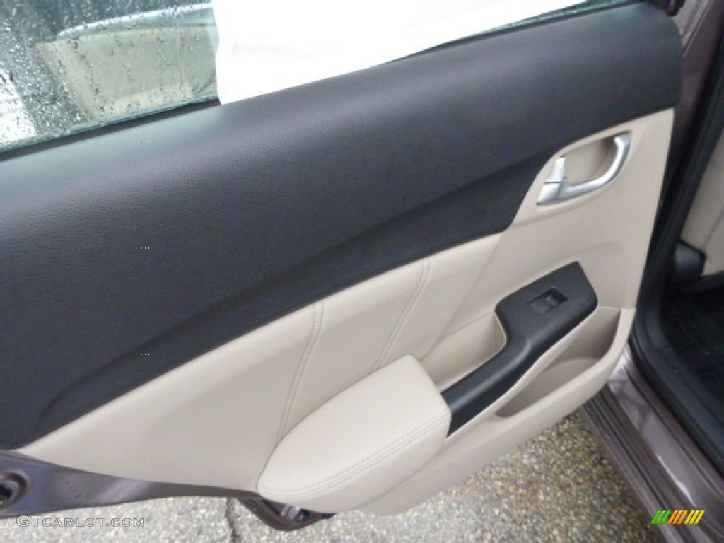 2013 Honda Civic EX-L Sedan Beige Door Panel Photo #77023008