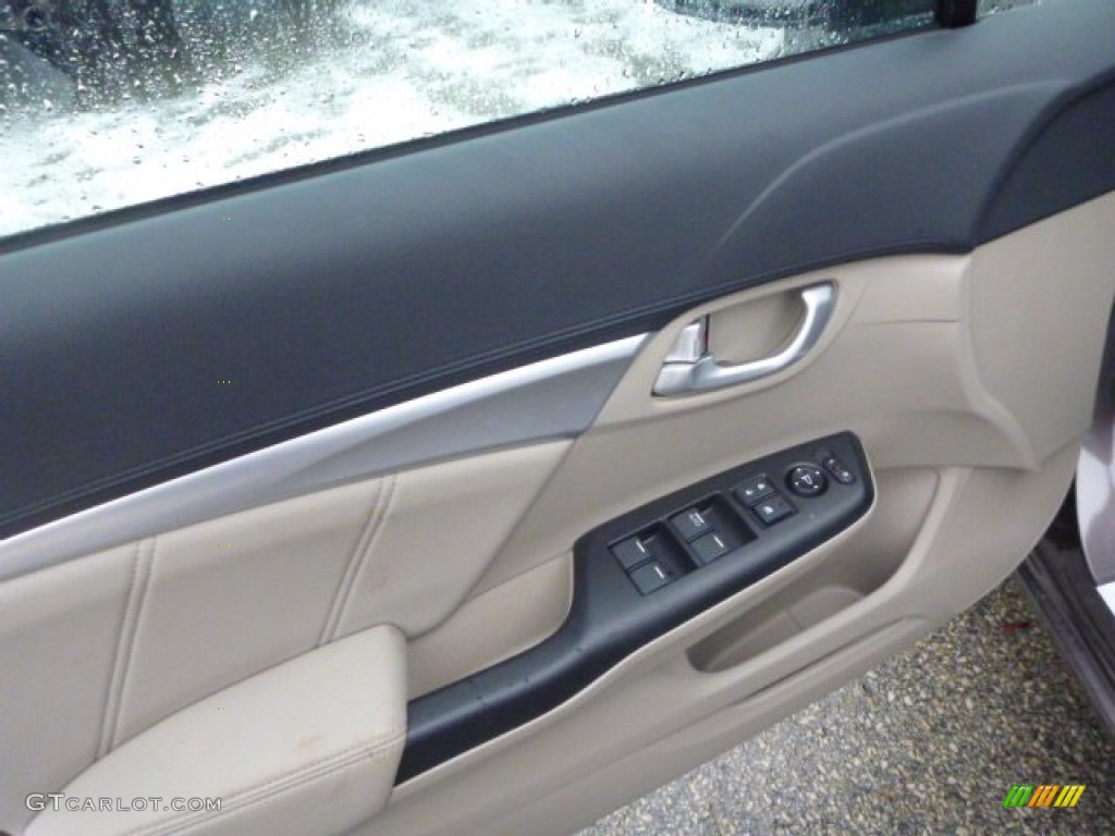 2013 Honda Civic EX-L Sedan Beige Door Panel Photo #77023027