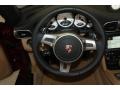2011 Porsche 911 Black/Sand Beige Interior Steering Wheel Photo