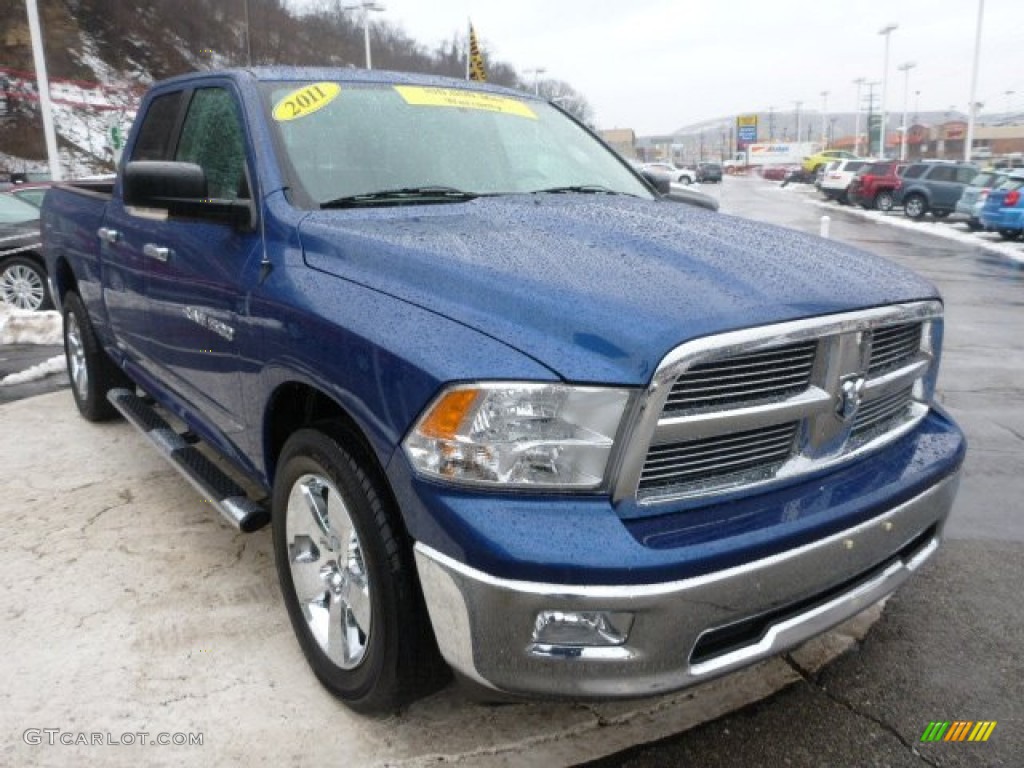 2011 Ram 1500 Big Horn Quad Cab 4x4 - Deep Water Blue Pearl / Dark Slate Gray/Medium Graystone photo #7