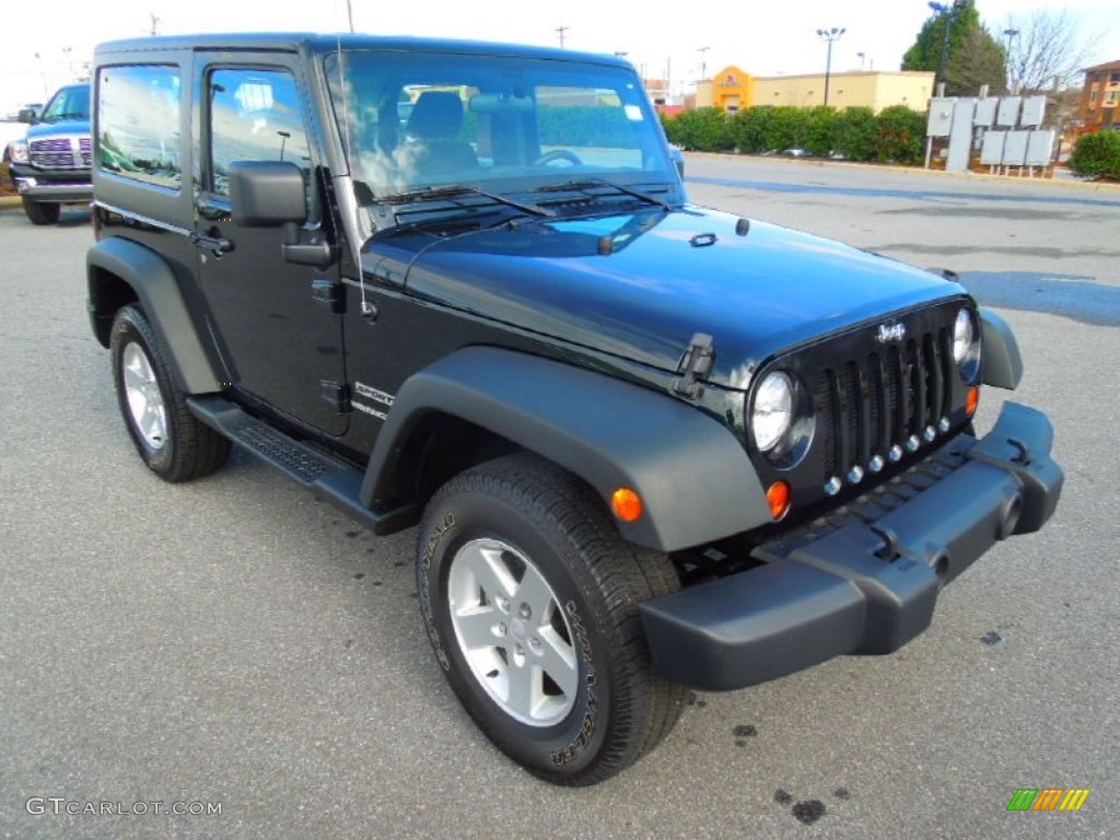 2012 Wrangler Sport 4x4 - Black Forest Green Pearl / Black photo #2