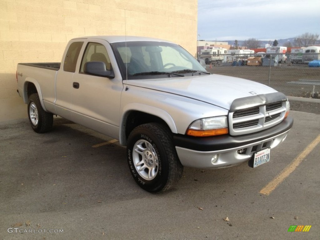 2003 Dakota Sport Club Cab 4x4 - Bright Silver Metallic / Dark Slate Gray photo #7