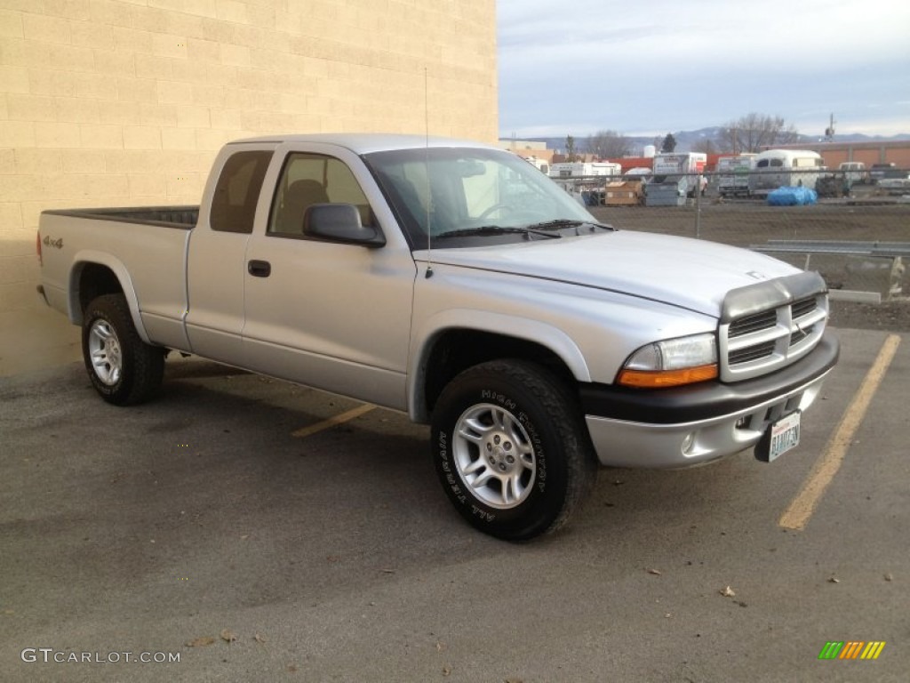 2003 Dakota Sport Club Cab 4x4 - Bright Silver Metallic / Dark Slate Gray photo #8