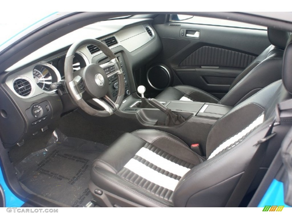 Charcoal Black/White Interior 2012 Ford Mustang Shelby GT500 Coupe Photo #77026848