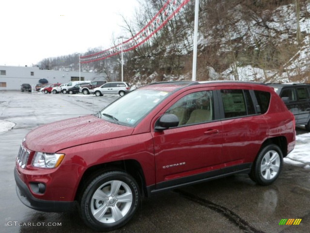 Deep Cherry Red Crystal Pearl 2013 Jeep Compass Latitude 4x4 Exterior Photo #77027243