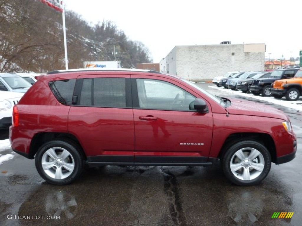 Deep Cherry Red Crystal Pearl 2013 Jeep Compass Latitude 4x4 Exterior Photo #77027334