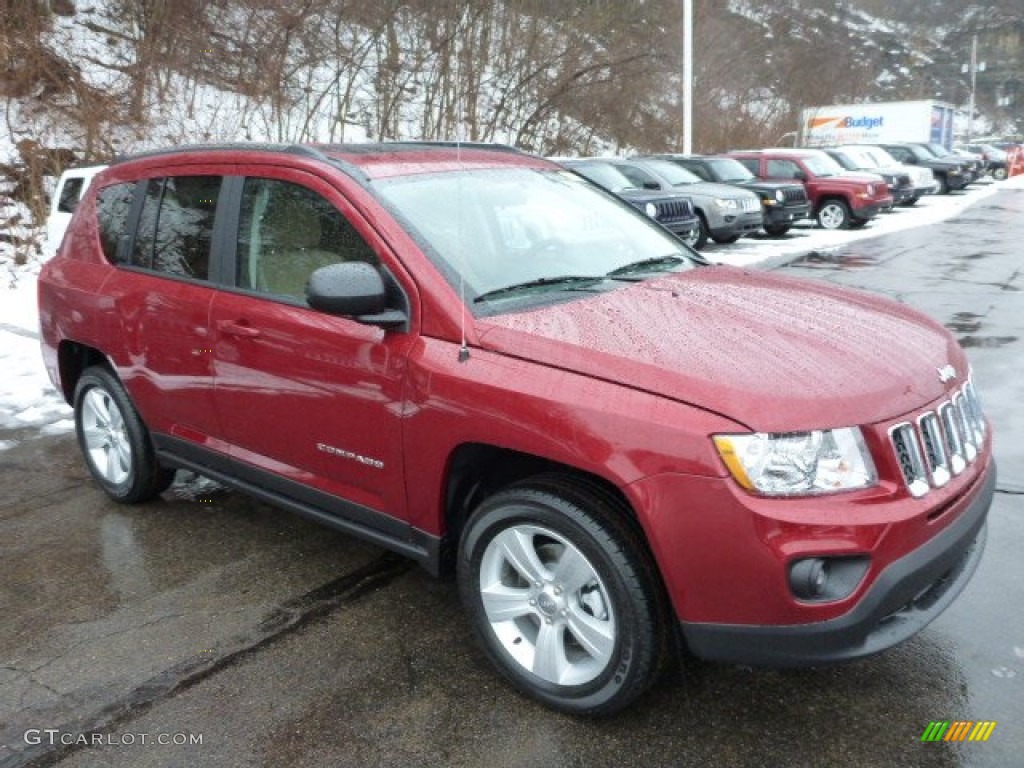 Deep Cherry Red Crystal Pearl 2013 Jeep Compass Latitude 4x4 Exterior Photo #77027382