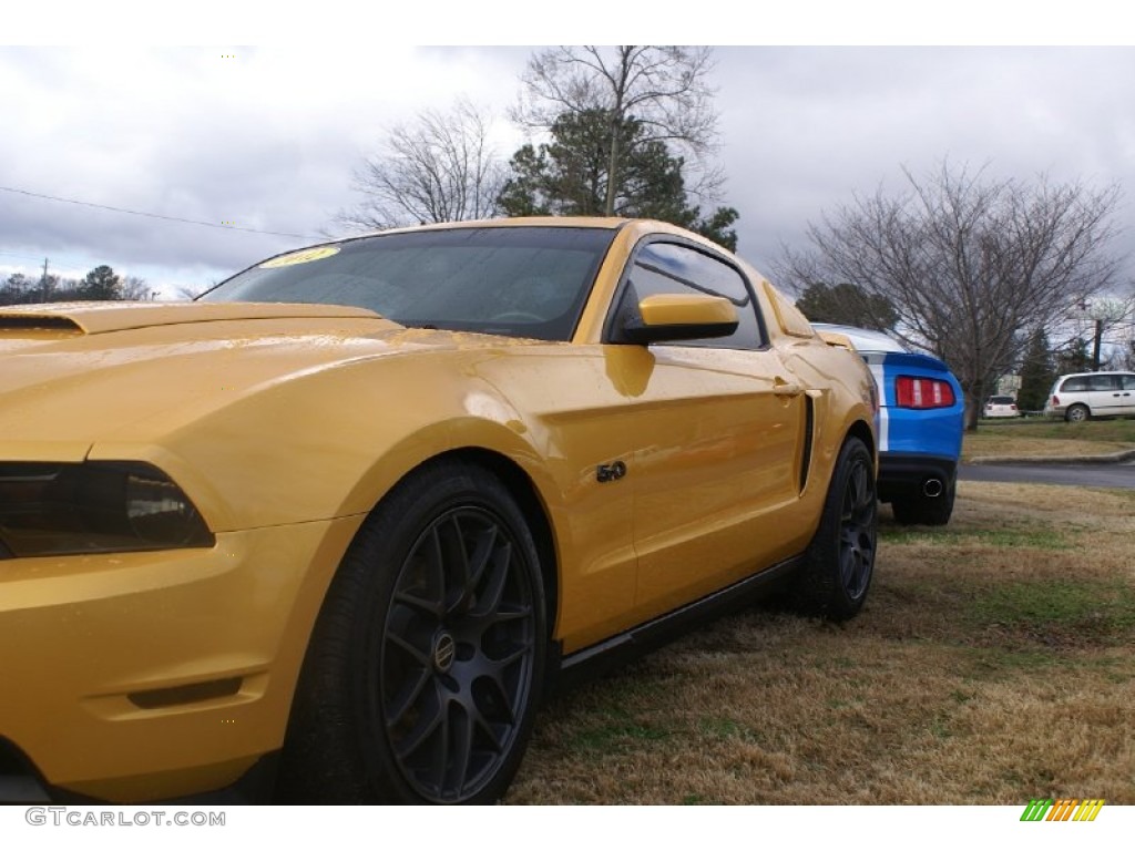 2012 Mustang GT Premium Coupe - Yellow Blaze Metallic Tri-Coat / Charcoal Black/Carbon Black photo #5