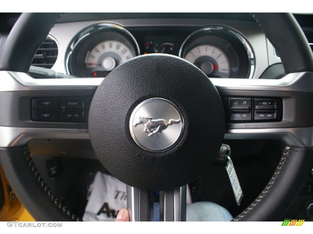 2012 Mustang GT Premium Coupe - Yellow Blaze Metallic Tri-Coat / Charcoal Black/Carbon Black photo #10