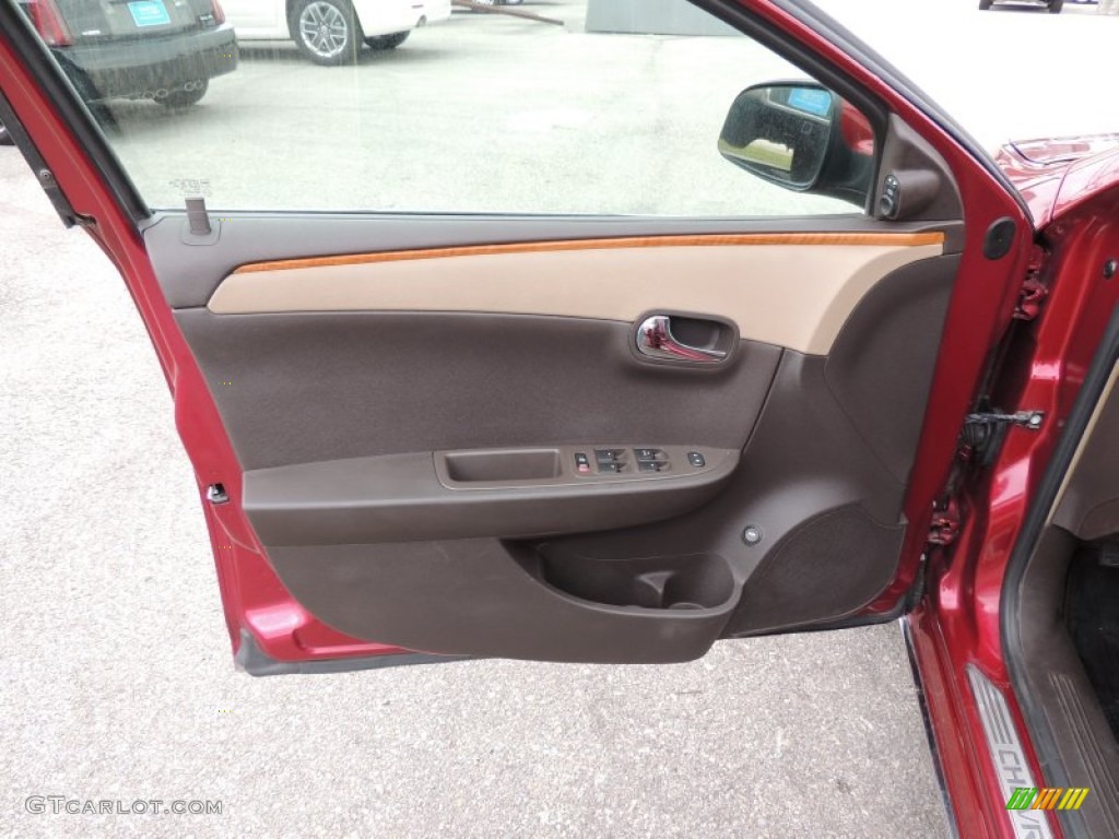 2008 Chevrolet Malibu LT Sedan Cocoa/Cashmere Beige Door Panel Photo #77027795