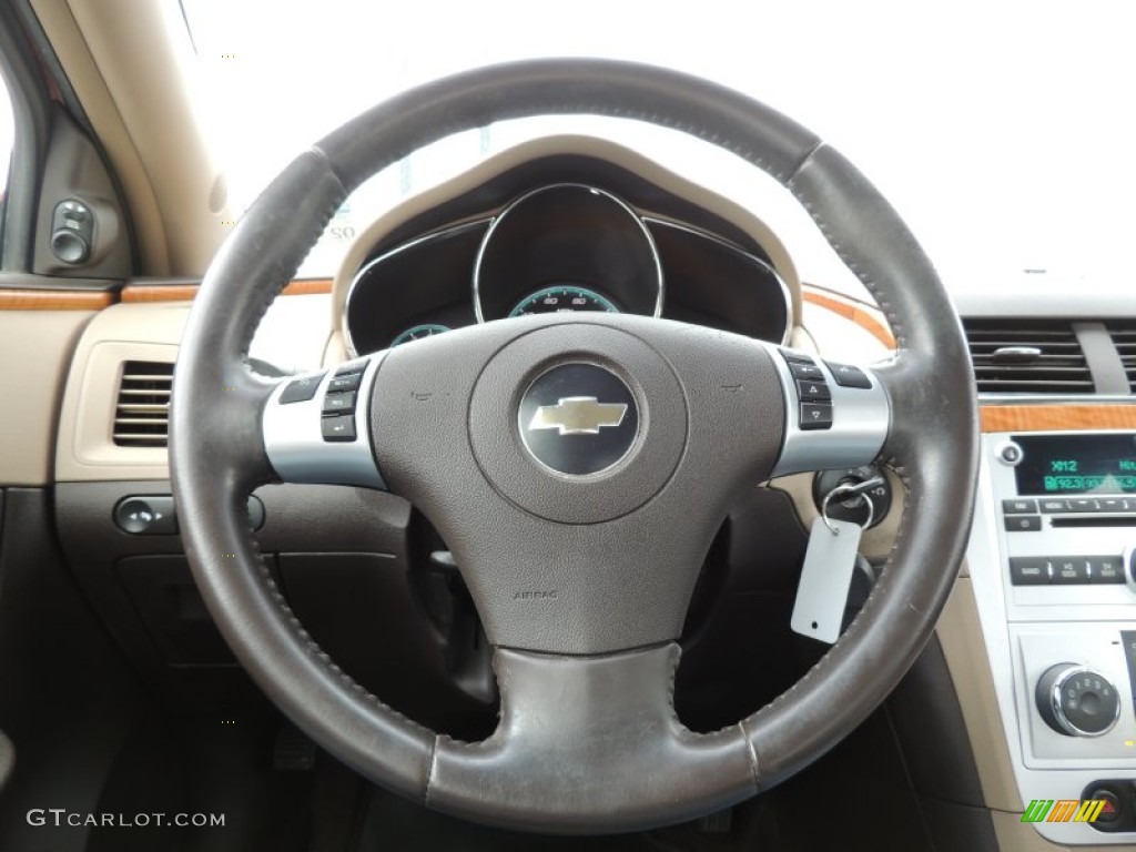 2008 Chevrolet Malibu LT Sedan Cocoa/Cashmere Beige Steering Wheel Photo #77027817