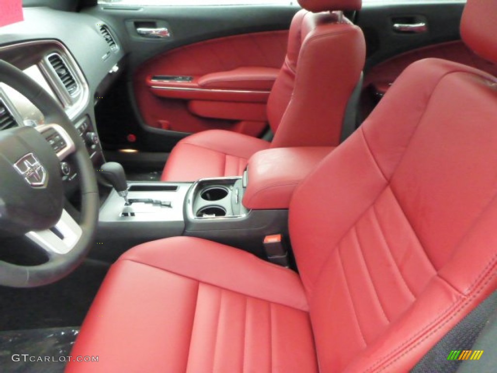 Black/Red Interior 2013 Dodge Charger R/T Plus AWD Photo #77028399
