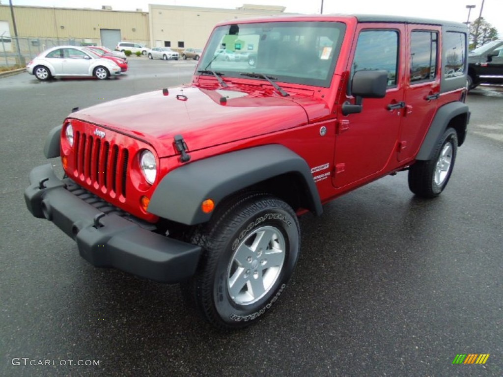 2013 Wrangler Unlimited Sport S 4x4 - Deep Cherry Red Crystal Pearl / Black photo #1