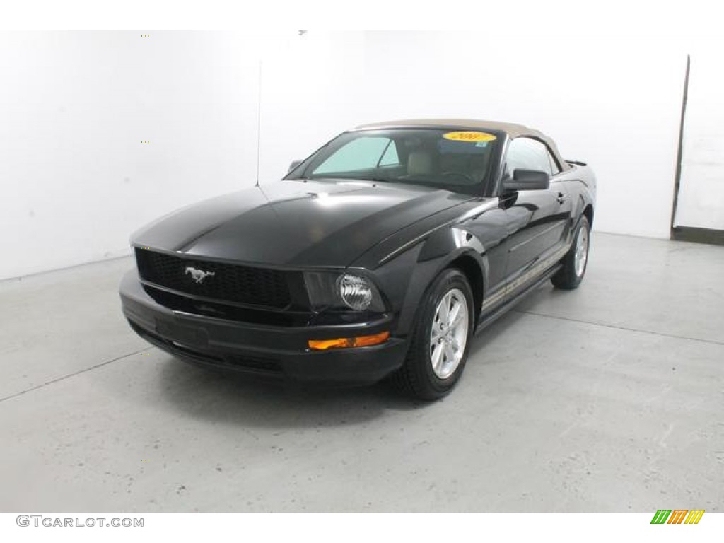 2007 Mustang V6 Premium Convertible - Black / Medium Parchment photo #1